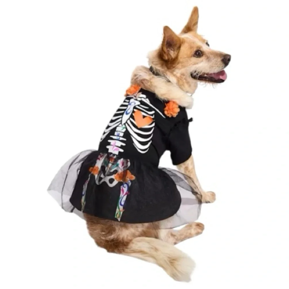 Bootique Dia De Los Muertos Skeleton Pet Dress - Size Extra Small - NWT